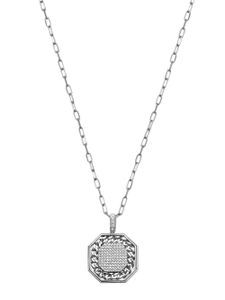 SHAY collier en or blanc 18ct à pendentif serti de diamants - Argent