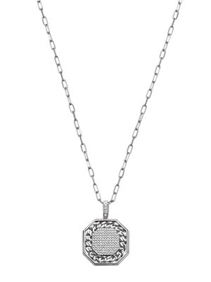 SHAY collier en or blanc 18ct à pendentif serti de diamants - Argent