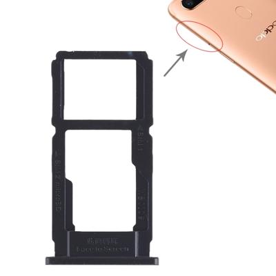 SIM-kaarthouder + SIM-kaarthouder / Micro SD-kaart lade voor tegenstander R11s Plus(Black)