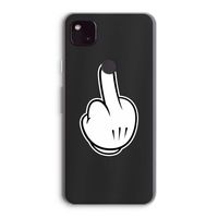 Middle finger black: Google Pixel 4a 5G Transparant Hoesje