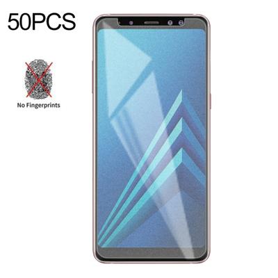 50 stuks non-Full matte Frosted gehard glas film voor Galaxy A8 PLUS (2018) geen retail pakket