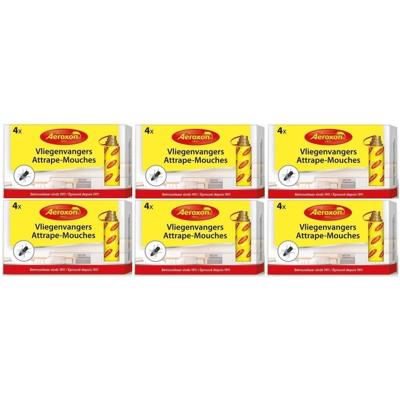 24x Aeroxon vliegenvangers met plakstrip 22 cm - Vliegenstrips milieuvriendelijk - Anti-insect
