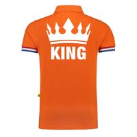 Luxe King poloshirt oranje 200 grams voor heren - thumbnail