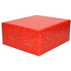 1x Rollen Inpakpapier/cadeaupapier rood met gekleurde druppels print 200 x 70 cm   -