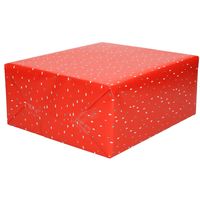 1x Rollen Inpakpapier/cadeaupapier rood met gekleurde druppels print 200 x 70 cm   - - thumbnail