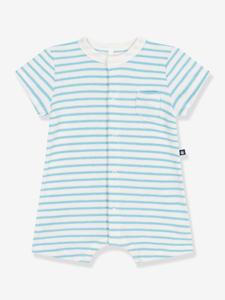 Kort boxpakje voor baby's in gestreepte badstof PETIT BATEAU blauw