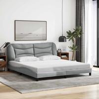 Bedframe zonder matras "Hvar" stof lichtgrijs 180x200 cm