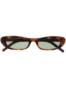 Saint Laurent Eyewear lunettes de soleil à monture ovale - Marron