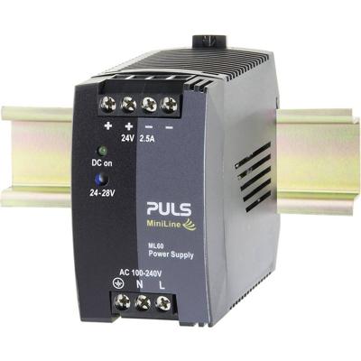 PULS MiniLine ML60.242 DIN-rail netvoeding 24 V/DC 2.5 A 60 W Aantal uitgangen:1 x Inhoud 1 stuk(s)
