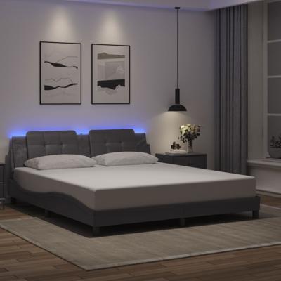 Bedframe met LED-verlichting kunstleer zwart 180x200 cm