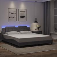 Bedframe met LED-verlichting kunstleer zwart 180x200 cm