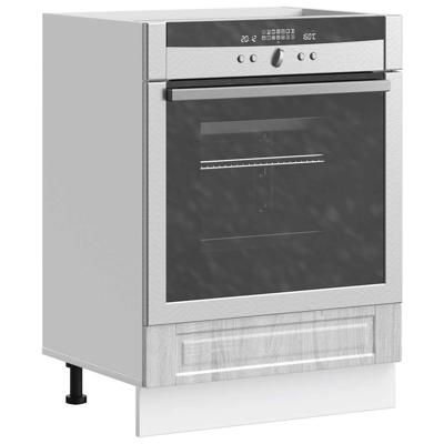Ovenkast "Porto" bewerkt hout grijs sonoma eiken