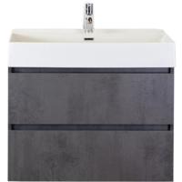 Maxx XL Badmeubelset 80 cm - Beton Antraciet - Wastafel Kube 1 Kraangat