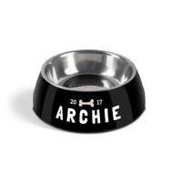 Gepersonaliseerde hondenvoerbak - Zwart - 350 ml
