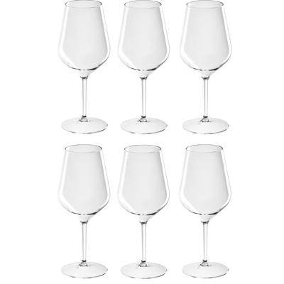 Santex Wijnglas - 6x - onbreekbaar kunststof - 47 cl - 470 ml - witte en rode wijn glazen