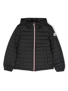 Moncler Enfant veste matelassée à patch logo - Noir