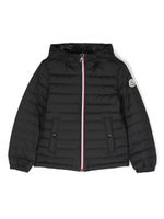 Moncler Enfant veste matelassée à patch logo - Noir