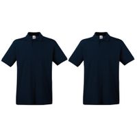 2-Pack maat 2XL donkerblauw poloshirt premium van katoen voor heren