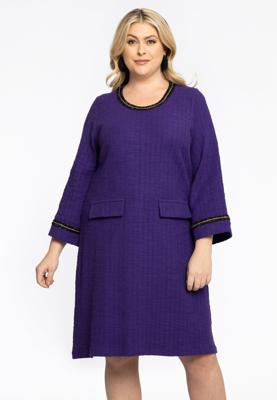 Yoek Jurk Frontpocket BOUCLE | Paars | Maat 58/60