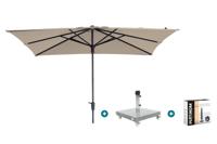 Madison Syros Luxe stokparasol 280x280 cm. - Ecru met Sevilla voet en hoes Madison Syros Luxe stokparasol 280x280 cm. - Ecru met Sevilla voet en hoes