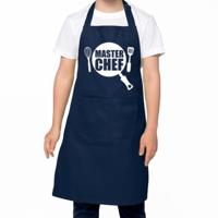 Keukenschort Master Chef - voor kinderen - blauw - jongens en meisjes - kook cadeau