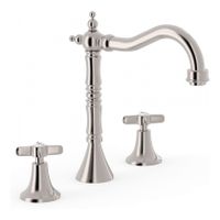 Wastafelkraan Tres Classic | Opbouw | Mengkraan | Standaard model | 2-hendels | Rond | Rvs look