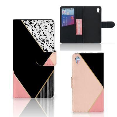 Sony Xperia Z3 | Book Case | Zwart Roze Vormen