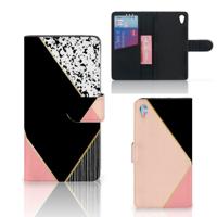 Sony Xperia Z3 | Book Case | Zwart Roze Vormen