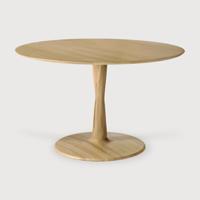 Ethnicraft Ronde Eettafel 'Torsion' Gevernist Eikenhout, 127cm, kleur Naturel