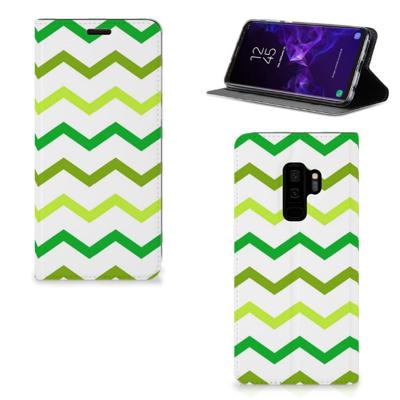 Samsung Galaxy S9 Plus | Hoesje met Magneet | Zigzag Groen