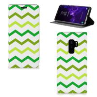 Samsung Galaxy S9 Plus | Hoesje met Magneet | Zigzag Groen
