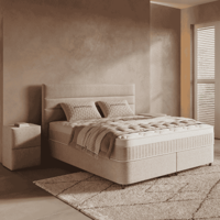 Boxspring Met Opbergruimte Horizon Beige 180x200 Cm Direct Leverbaar & Normale Instap & Medium & 7 Comfortzones Dreamhouse - Dekbed-Discounter.nl