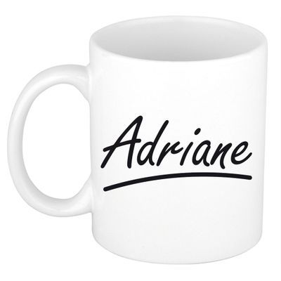 Naam cadeau mok / beker Adriane met sierlijke letters 300 ml