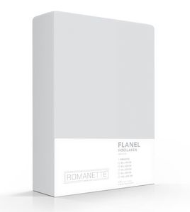 Romanette Romanette flanel hoeslaken Zilver 80x200