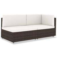 Tweezitsbank sectioneel poly rattan bruin