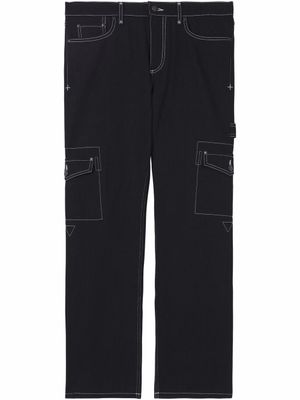 Burberry jean droit à coutures contrastantes - Noir