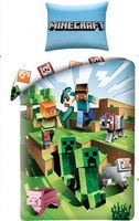 Minecraft Dekbedovertrek Battle - Steve - Creeper - Sheep - 140 x 200 cm - Katoen - thumbnail