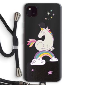 Regenboog eenhoorn: Pixel 4a 5G Transparant Hoesje met koord