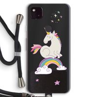 Regenboog eenhoorn: Pixel 4a 5G Transparant Hoesje met koord
