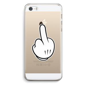 Middle finger white: iPhone 5 / 5S / SE Transparant Hoesje