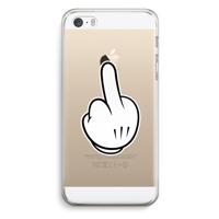 Middle finger white: iPhone 5 / 5S / SE Transparant Hoesje - thumbnail