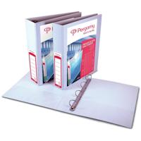 Pergamy personaliseerbare ringmap, ft A4, 2 pochettes, 3 insteektassen, 4 D-ringen van 50 mm, wit