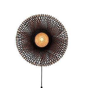 GOOD&MOJO Kalimantan Wandlamp Rond - Ø60cm - Zwart / Bamboe