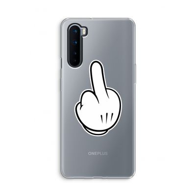 Middle finger white: OnePlus Nord Transparant Hoesje
