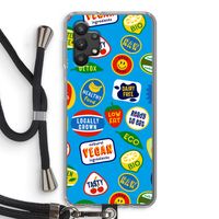 Fruitsticker: Samsung Galaxy A32 5G Transparant Hoesje met koord