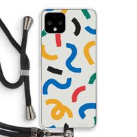 Illustratieve pop 2: Pixel 4 Transparant Hoesje met koord