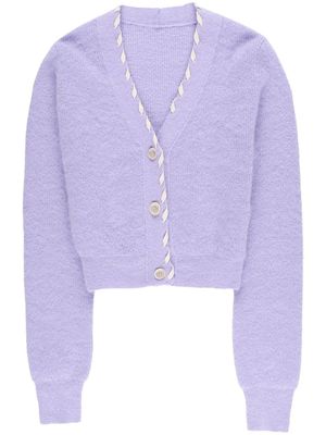 Jacquemus cardigan Lazo à design tissé - Violet