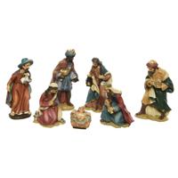 7-delige kerststal figuren beeldjes 9 cm