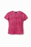 T-shirt cropped dierenprint - RED - S