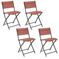 Home Deco Factory camping buiten klapstoel - 4x - aluminium - terracotta - L46 x B50 x H80 cm